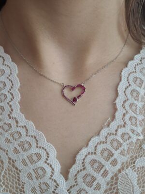 Gargantilla Corazón de Serpiente Rosa