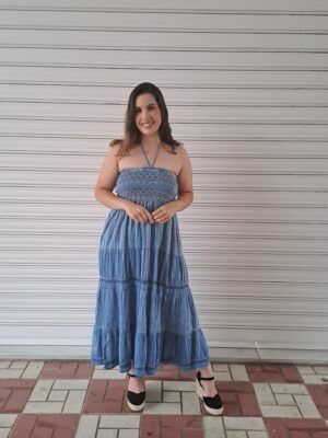 VESTIDO BOHO AZUL