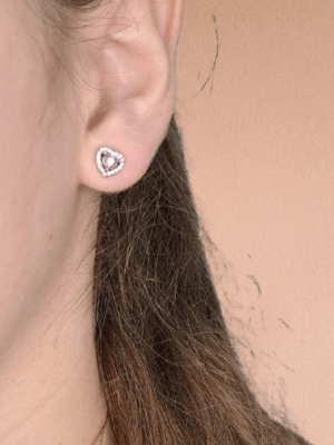 PENDIENTES CORAZON ROSA